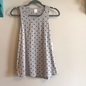 NWT! gray and black polka dot tank